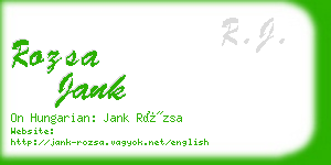 rozsa jank business card